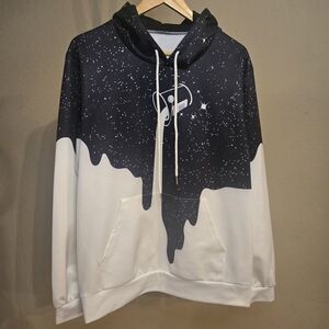 Spilled Paint Milky Way Space Hoodie Sweatshirt Large/X-Large